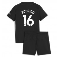 Manchester City Rodri Hernandez #16 Vonkajší Detský futbalový dres 2025-26 Krátky Rukáv (+ trenírky)